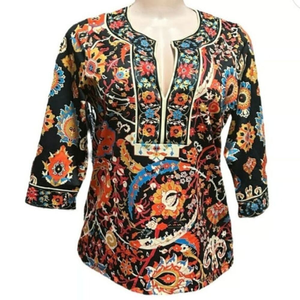 Gretchen Scott Ladies Paisley Tunic Top Size XS